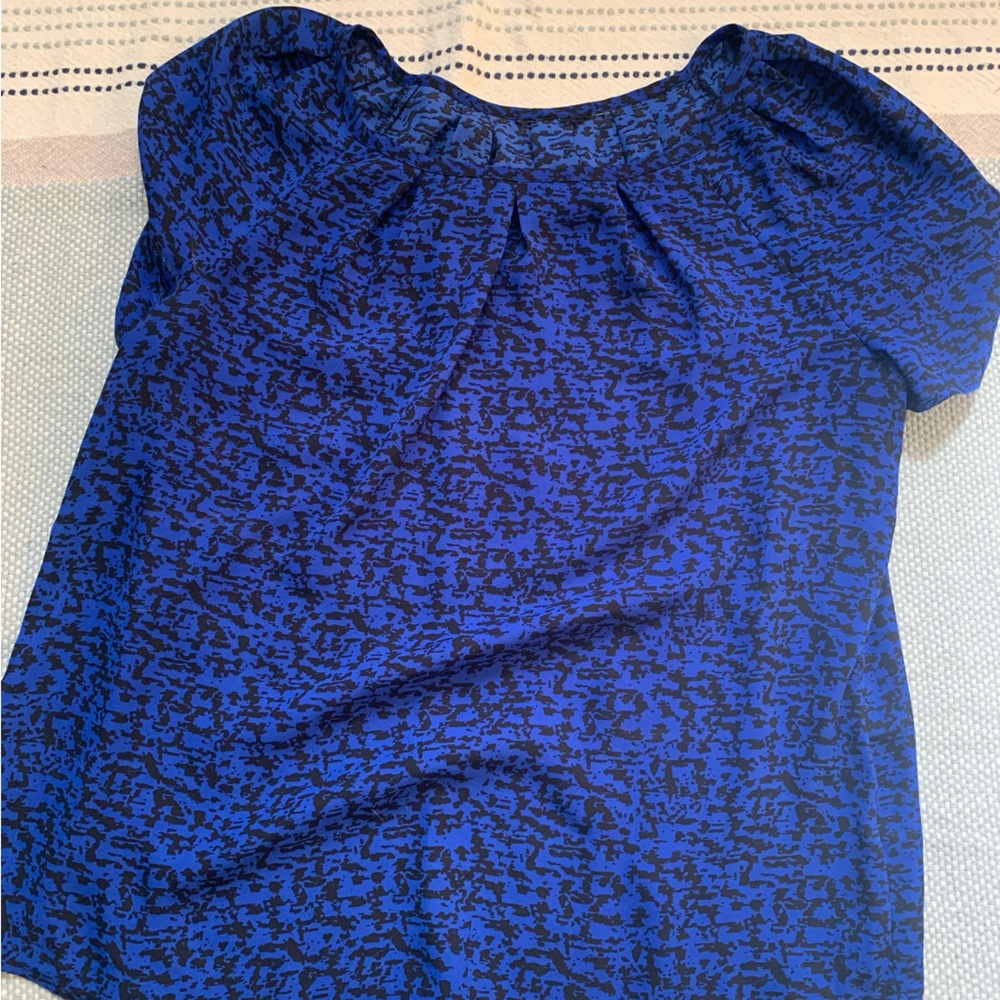 Blue and Black office blouse